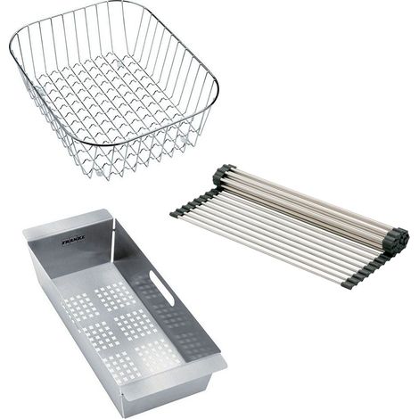 Set accessoires éviers Maris MRG 651 - Fragranit : panier égouttoir + panier à fil + Égouttoir déroulant - Franke (1/5)