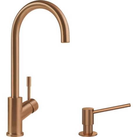 Robinet cuisine VILLEROY ET BOCH Umbrella + Distributeur de savon Bronze