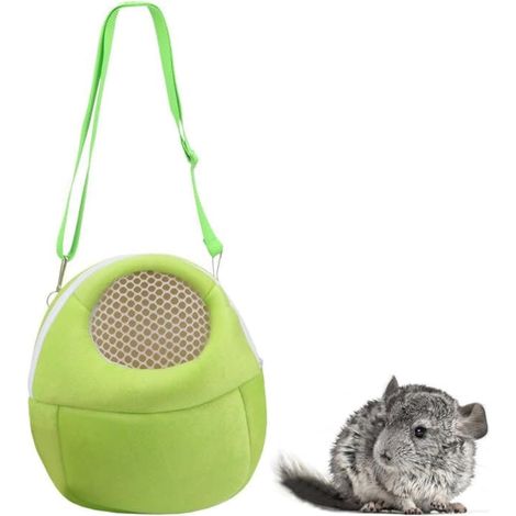 Haustier-Tragerucksack, tragbarer Reiserucksack, atmungsaktive Outdoor-Tasche, selbstklebende Tasche, geeignet für Kleintiere wie Igel, Hamster, Gleithörnchen, Chinchillas und Meerschweinchen (grün)