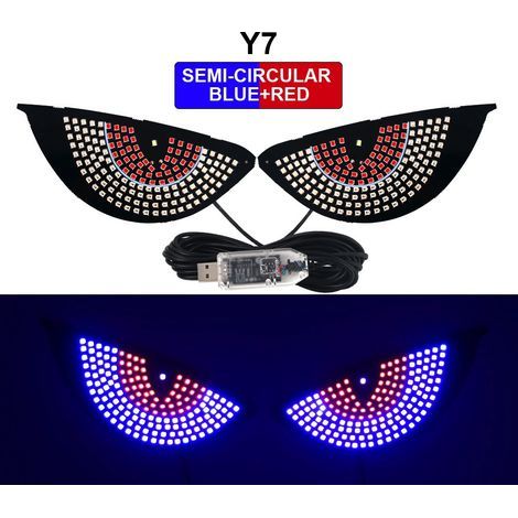 Demon Eye LED-Autolichtleiste, USB-betrieben, ultradünnes, flexibles blau+rotes Display, dekorative, modifizierte SUV-Lichter (1/5)