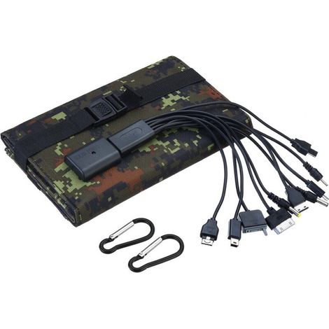 Faltbares Solarladegerät, 20 W, leicht zu tragen, Stromversorgung, 12 V DC, für Outdoor-Wandern, Camping, Reisen, Camouflage FLITI (1/4)