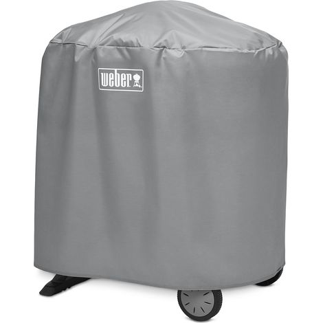 Weber Copertura per Q1000/2000 con supporto, traspirante, resistente ai raggi UV e all'acqua, protezione da vento e intemperie, con chiusura in velcro per fissaggio - Grigio (7177)