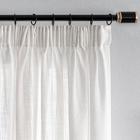 Rideau Voilage Naturel Lin Beige 140x225cm Rideaux Salon Moderne Chambre Adult à Oeillets Translucides et Draperies Intérieurs Décorati Dressing Cuisine Porte Fenetre Boheme 2pcs (1/5)