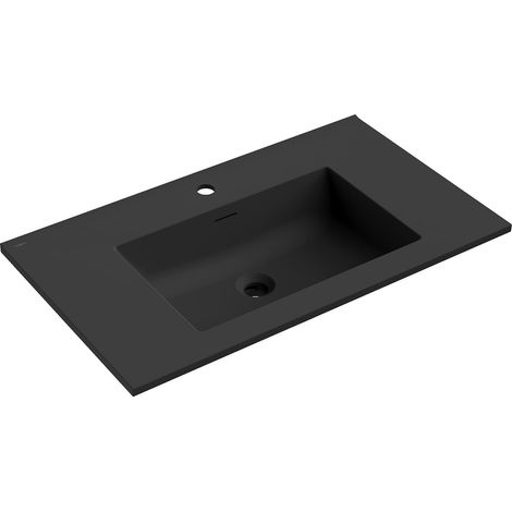 Mexen Otis lavabo integrado en encimera 81 x 46,5 cm, negro mate - 25188071 (1/3)