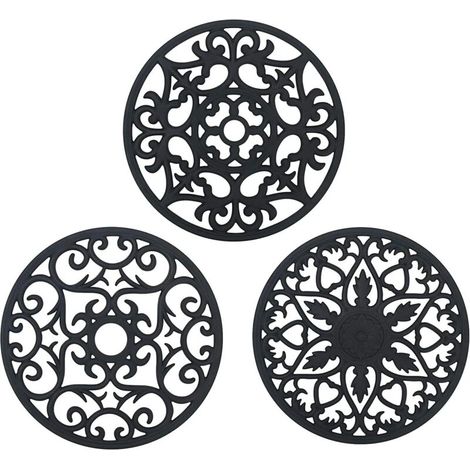 Dessous de plat en silicone 3PCS – Résistant jusqu'à 250 °C – Antidérapant et flexible – Pour plats chauds et repose-cuillère (1/5)