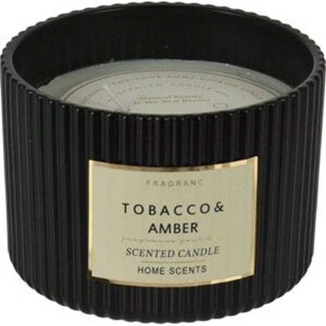 Bougie parfumée verre ambre Tabac, senteur chaleureuse, décoration maison, cadeau idéal, combustion longue durée (1/4)