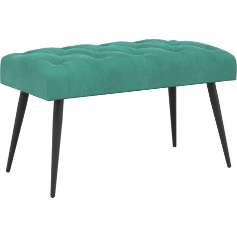 Bench with Button Tufted Turquoise 80 x 40 x 46 cm Velvet vidaXL