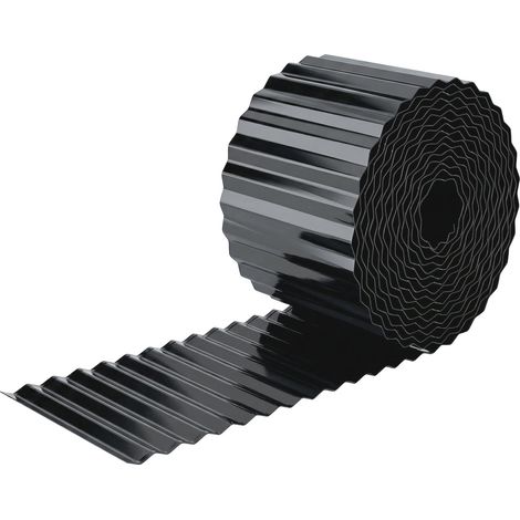 Clôture de jardin en métal 650 x 20 cm, acier galvanisé robuste pour potager, patio, terrasse, pelouse, gris foncé (1/5)