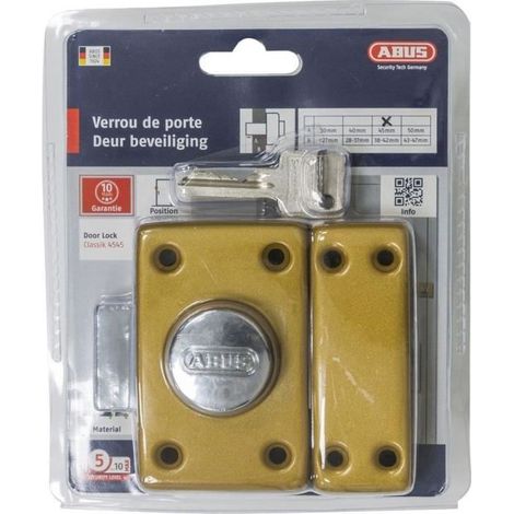 Serratura - ABUS - CLK CB 45 B EK - Cassa, catenaccio e chiave in acciaio - Cilindro in ottone - Finitura con viti