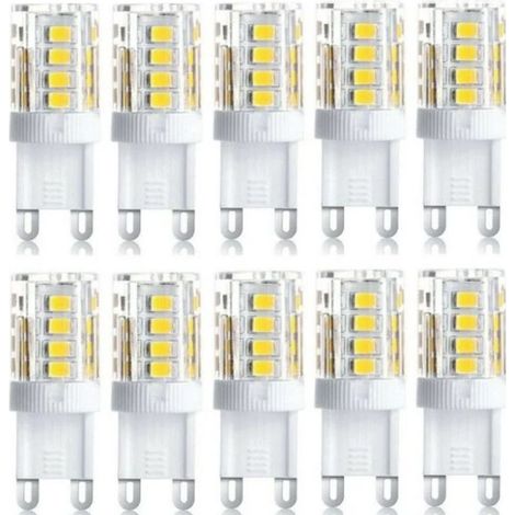 Lot de 10 Projecteur LED, ampoule LED G9, 5 W blanc chaud blanc froid, ampoules LED à économie d'énergie, ampoule halogène de rechange, AC 230 V non dimmable (1/5)