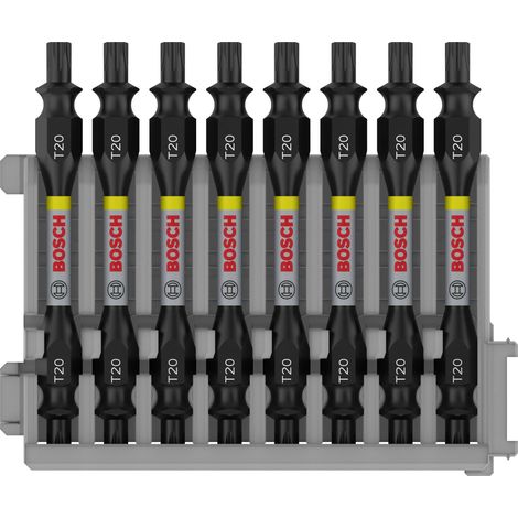 Bosch – Embout de vissage T20 65 mm – Lot de 8 pièces – Acier modifié S2 – Pour visseuses à choc – Zone de torsion spéciale - 2608522339 (1/5)