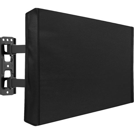 Protector de TV impermeable y a prueba de polvo, Funda para TV de exterior, Compatible con la mayoría de soportes de TV, 55-58 pulgadas, Negro (1/5)