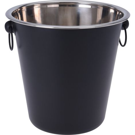 Schwarze Metallkühlbox mit Griffen