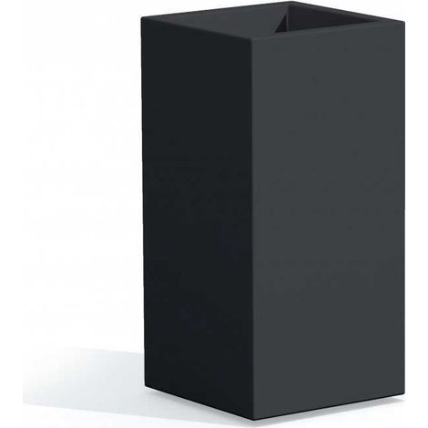 Vaso quadrato in resina h 80 mod. Cube Top 40x40 antracite