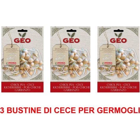 3 CONFEZIONI DI SEMI BIO DI CECE PER GERMOGLI 90GR (1/2)