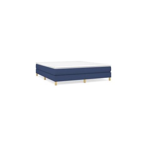 Sommier à lattes de lit avec matelas Bleu 160x200 Tissu (1/5)