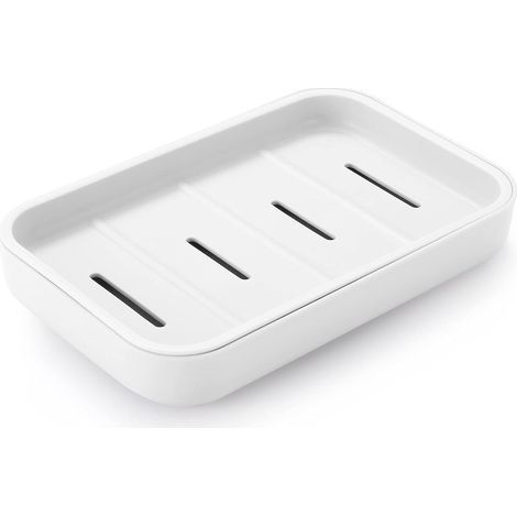 1pc(white) Bathroom Soap Dish with Drainer, Soap Saver for Shower, Easy Clean, Dry, Prevent Foaming Soap
