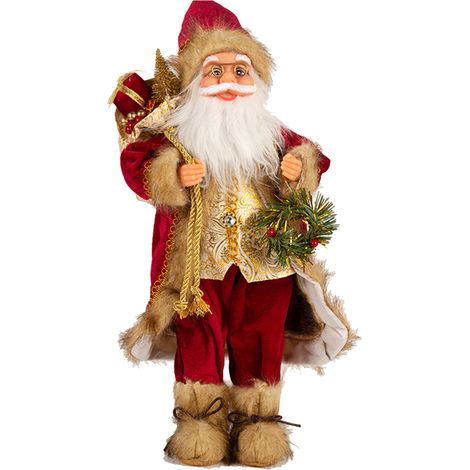 Roter Rucksack-Weihnachtsmann, kompakte und leicht zu transportierende Weihnachtsmannfigur für Kinder, 45 cm (1/2)