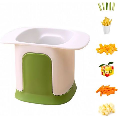 Decoupe legumes manuel Multifonction, Découpe frite, coupe legumes en Dés ou en Julienne, hachoir manuel Gain de Temps