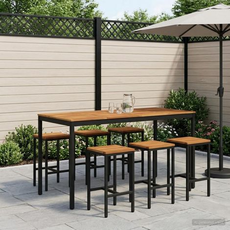 vidaXL Mesa de Bar para Jardín NAARDEN Blanco y Negro (1/5)