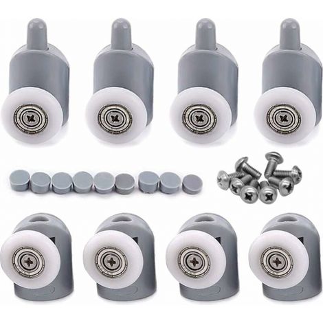 23mm 8 Stück Duschtürrolle Badezimmer Schiebetürrolle, Duschraumzubehör Hängerad (1/5)