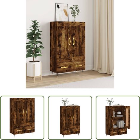 Hochschrank - Highboard Räuchereiche 69,5x31x115 cm Holzwerkstoff (1/5)