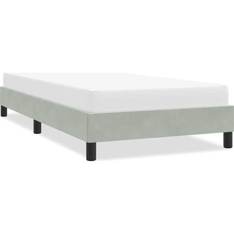 Bettgestell ohne Matratze Hellgrau 100x220 cm Samt