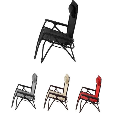Tumbona Plegable de Acero Reclinable – Hamaca con Almohada extraíble, Reposabrazos y Reposapiés – Silla de Jardín Ergonómica (1/5)