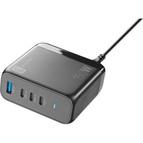 Cellularline MULTIPOWER Desk GaN 150W Ladegerät 4 Ports