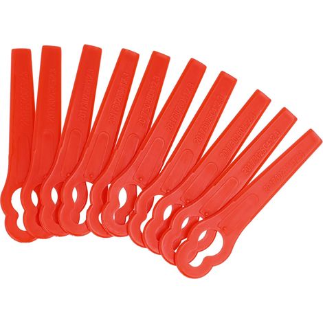 vhbw 10x Lames remplacement pour Gardenstar 882311 pour taille gazon Lames de rechange, rouge, plastique (1/4)