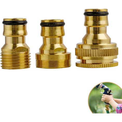 adaptadores para manguera de jardín para grifo de cocina, conectores universales de latón, conector para manguera de jardín, compatible con grifos domésticos y de jardín. (1/5)