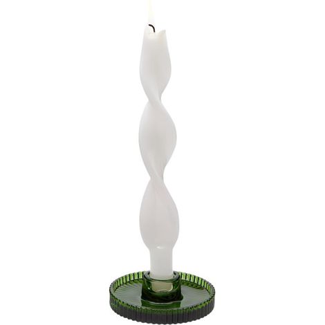 Porta candela bianco disco righe di h 2.8 cm per decorazioni natalizie -Rosso (1/2)