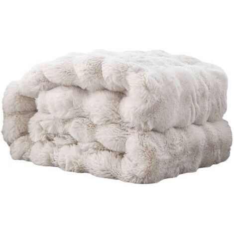 FENOPLASTICACouvertures de luxe. Fausse fourrure ultra-douce, moelleuse et confortable. Housses de canapé et plaids élégants. Convient aux adultes, aux enfants et aux adolescents (collection Myrtille)