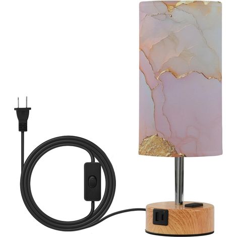 Lampe de table en marbre blanc blush 3 voies à intensité variable (1/5)