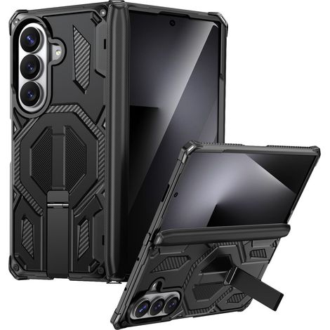Funda protectora reforzada para Samsung Galaxy Z Fold 8 Ultra, con soporte y tapa de bisagra, compatible con MagSafe, color negro. (1/5)