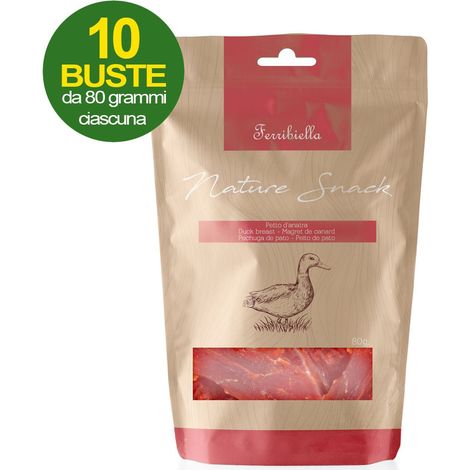 Nature Snack magret de canard pour chiens 10 sachets de 80 g chacun