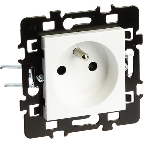 Prise 2P+T + enjoliveur connexion H/B (réno) avec griffes