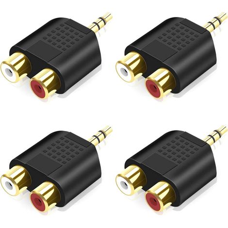 4-teiliger 3,5-mm-auf-Cinch-Splitter, 3,5-mm-Stereo-Stecker auf Dual-Cinch-Buchse-Audioadapter (1/5)
