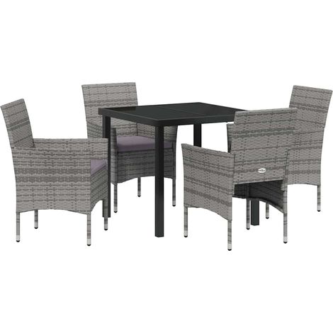 Maison Exclusive - Conjunto de Comedor de Jardín 5 pcs Gris ratán (1/5)