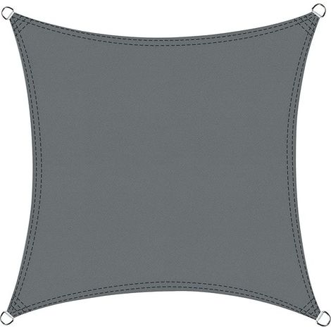 Quadratisches Sonnensegel 2,5 x 2,5 m, wasserdicht, UV-Schutz, für Terrasse, Garten, Balkon, Außenbereich, Grau (1/5)