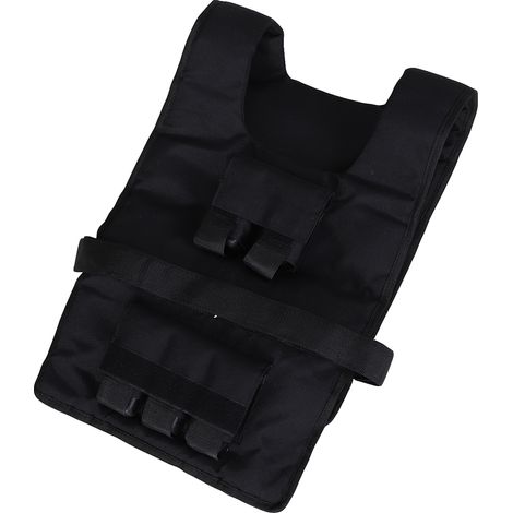 Gilet lesté ajustable 30 kg pour entraînement en Oxford et acier noir 36x52 cm (1/5)