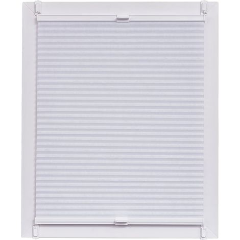 SunL Ines Plissettata Made in Germany, Oscurante, Klemmfix Schiene, 90 X 220, Tessuto, Bianco, 90 x 2.3 x 220 cm (1/3)
