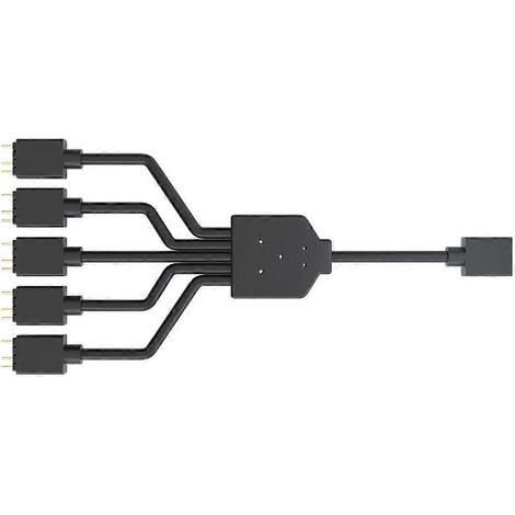 Câble diviseur ARGB 3PIN 5V 1 vers 5 pour ventilateurs RGB, connecteur pour boîtier PC, compatible MSI (1/5)