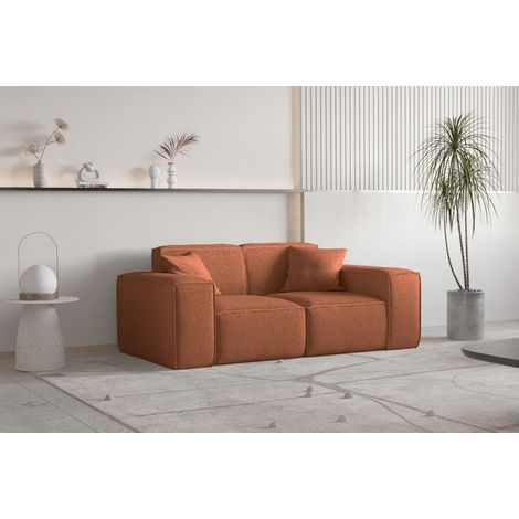 Sofa Designersofa CELES PREMIUM 2-Sitzer in Stoff Ascot Bukla Terracotta (1/3)