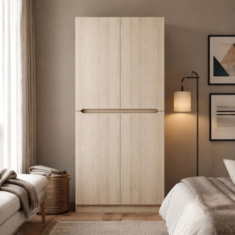 MEUBLIV Armoire 70 x 40 x 170 cm coloris bois – double porte avec compartiments de rangement (1/5)
