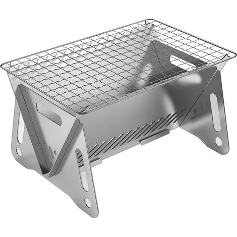Tragbarer Mini-Campingofen für den Außenbereich, praktischer Grill aus Edelstahl, 21  16  13 cm