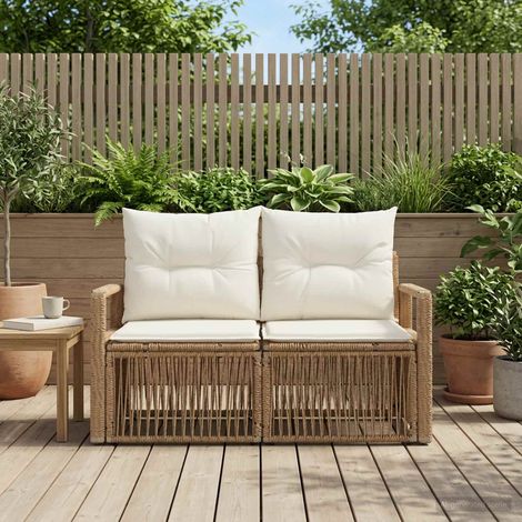 Teenpull – Garten-Sofa 2-Sitzanzahl Beige Poly-Rattan (1/5)