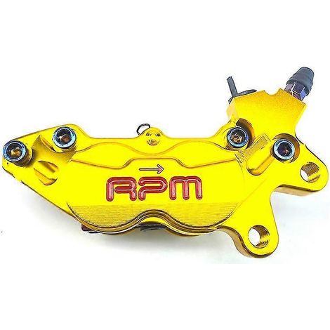 Étrier de frein de moto 40 mm, piston P4, pompe de frein axiale pour scooters et motos tout-terrain Honda, Yamaha, Kawasaki, Suzuki (modifiable) - Or, côté droit (1/5)