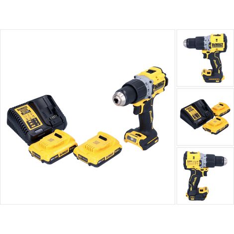 Trapano a percussione a batteria DeWalt DCD 805 D2 18 V 90 Nm senza spazzole + 2x batteria ricaricabile 2,0 Ah + caricabatterie