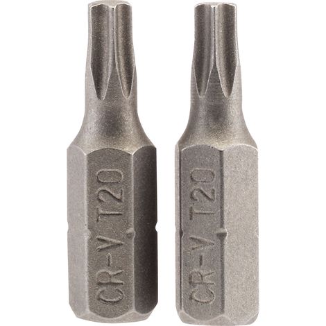 Draper 2-Piece T20 1/4" Hex Insert Bits, 25mm Long, TX-STAR® E-Shank, Model 66430 (1/5)